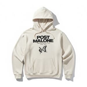 Post Malone Men's Medium Twelve Carat Cream Tour Hoodie Official Concert Merch
